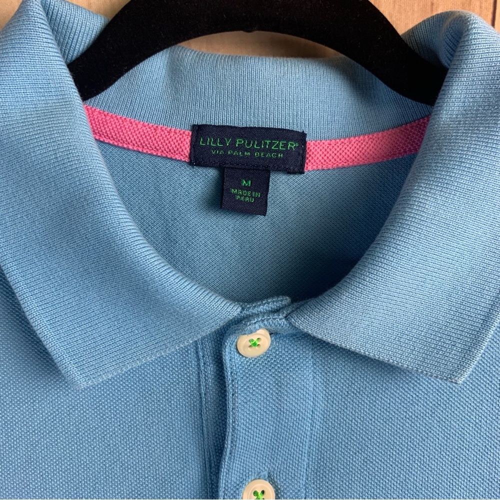 Lilly Pulitzer Light Blue Polo Shirt - Picture 4 of 7